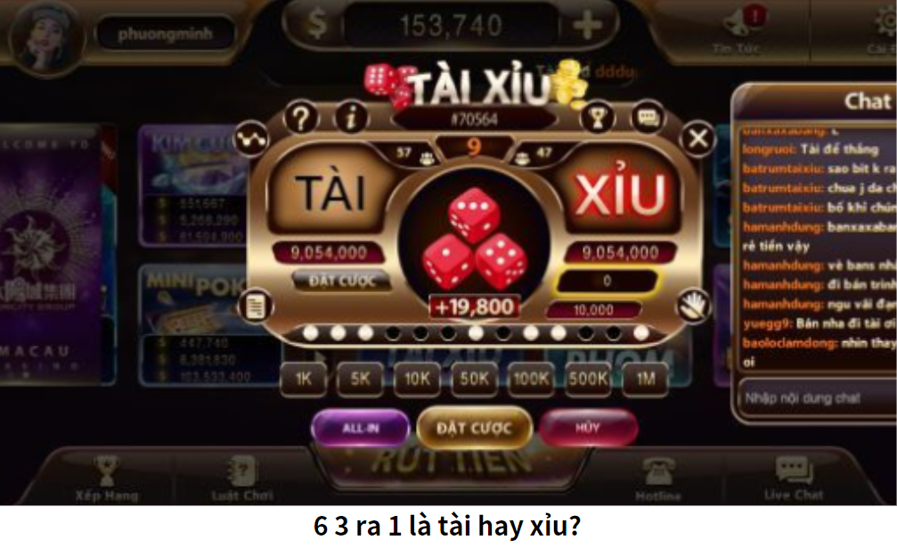 6 3 ra 1 là tài hay xỉu?