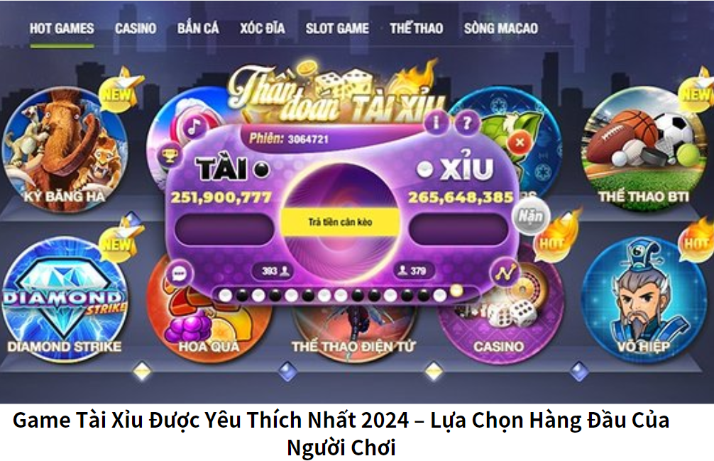 Game Tài Xỉu Được Yêu Thích Nhất 2024 – Lựa Chọn Hàng Đầu Của Người Chơi